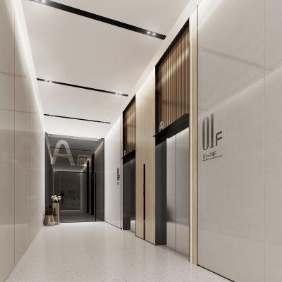 现代办公电梯间