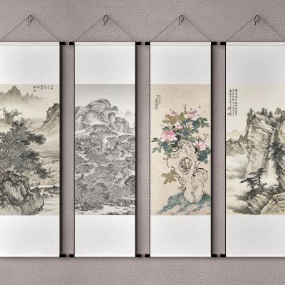 新中式卷轴画水墨装饰画_挂画