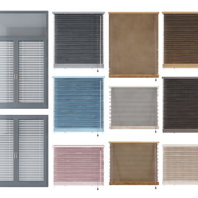 现代铝合金窗，百叶窗帘
