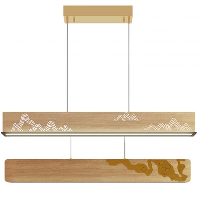 新中式条形长条办公吊灯