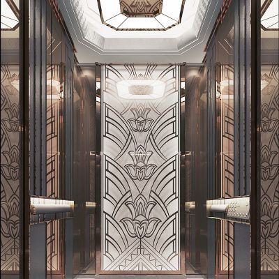 新中式轻奢电梯轿厢