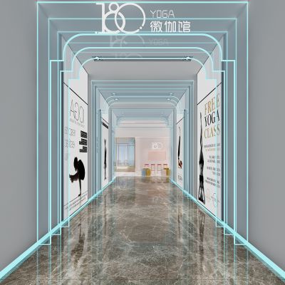 现代瑜伽形体会所过道_走廊