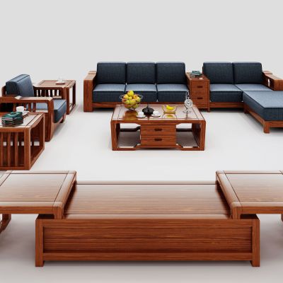 新中式实木桌椅组合