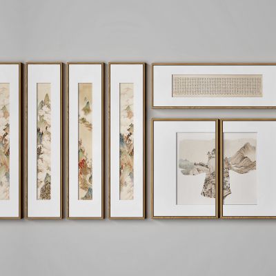 新中式禅意山水画_挂画_装饰画,