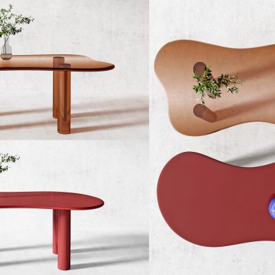 现代餐桌 异形餐桌 摆件