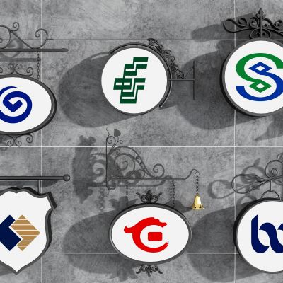 欧式铁艺户外灯箱3D模型