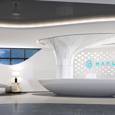 现代科技公司前台大厅