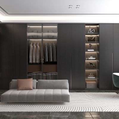 现代高级灰衣帽间
