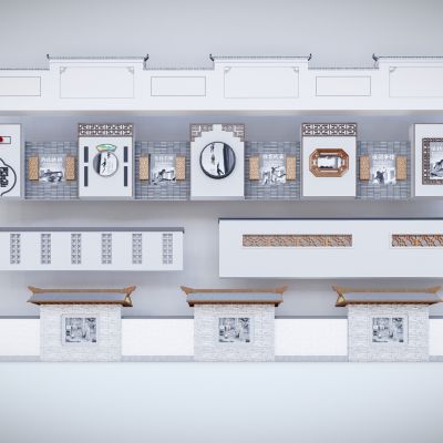 新中式围墙 别墅院子围墙 乡村围墙 景观围墙 居住区围墙