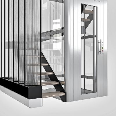 现代楼梯钢架电梯