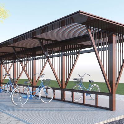 现代自行车棚