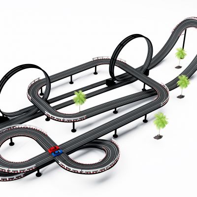 现代儿童玩具，四驱车赛道