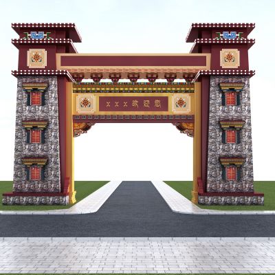 民族风藏式牌楼牌坊