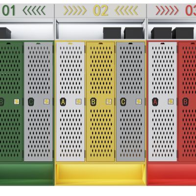 现代健身房储物柜