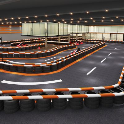 现代卡丁车赛道，游乐场