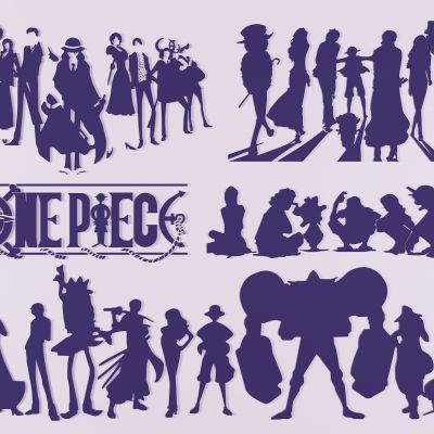 现代海贼王人物剪影墙饰，挂件