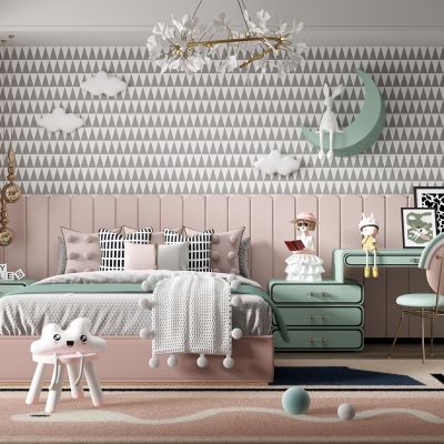 现代儿童房 女孩房