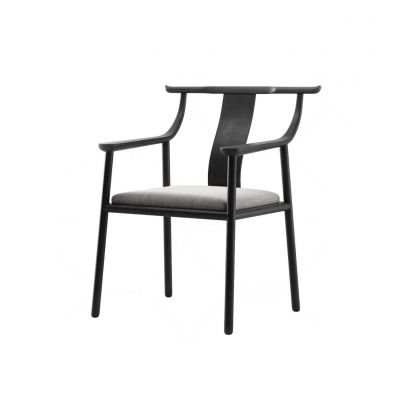 新中式布艺单椅