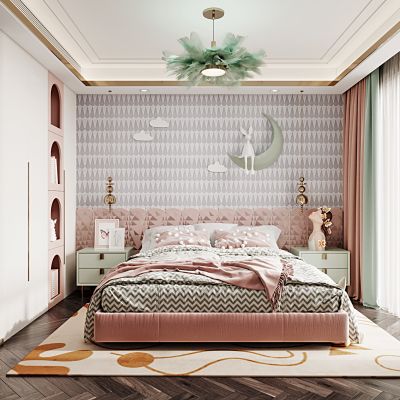 现代儿童房 女孩房