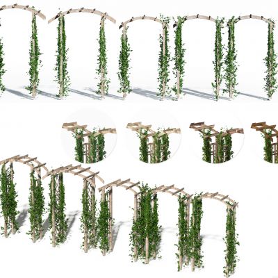 现代绿植藤蔓爬架