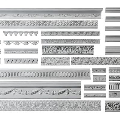 中式石膏雕花线条，护墙板角花