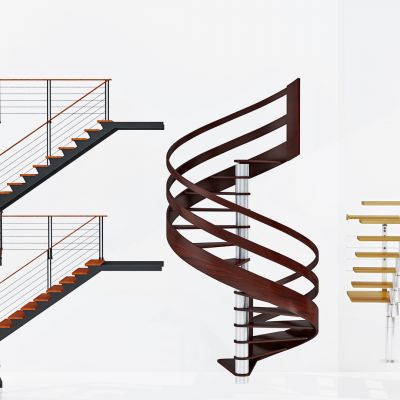 工业风旋转楼梯扶手楼梯