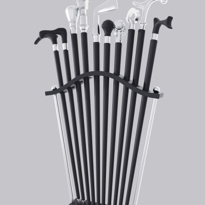 现代金属拐杖架