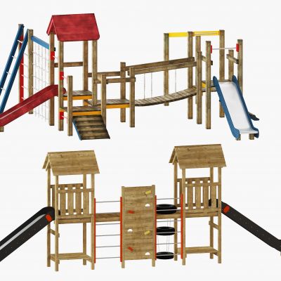 现代儿童滑梯游乐设施