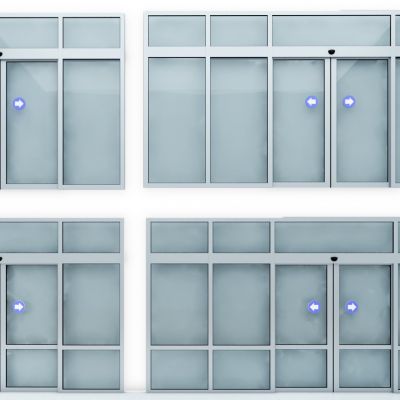 现代感应玻璃门，自动门