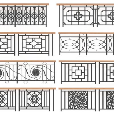 新中式楼梯铁艺栏杆围栏扶手护栏