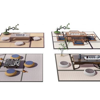 新中式榻榻米茶桌椅组合