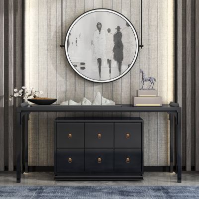 新中式实木端景台