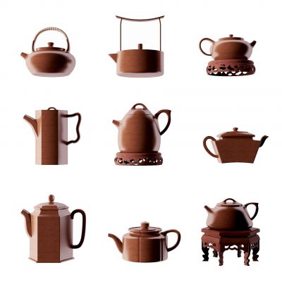 中式紫砂茶壶茶具