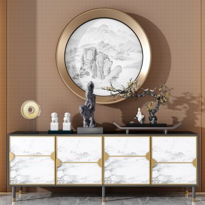 新中式电视柜边柜,墙饰,装饰摆件