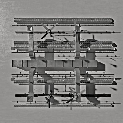 工业风通风管道吊扇吊灯