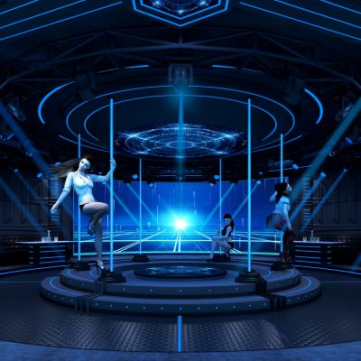 现代科技主题KTV包房，酒吧