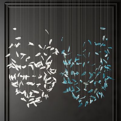 现代羽毛水晶吊灯
