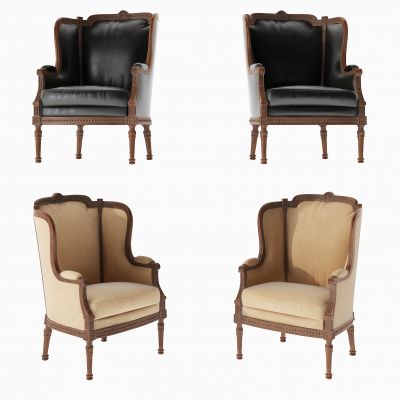 美式布艺皮革单人沙发椅子