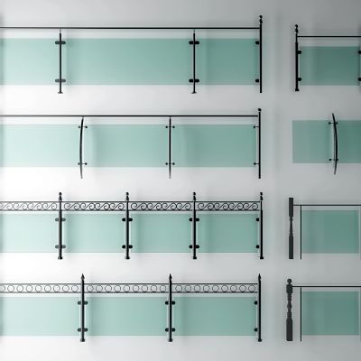 现代玻璃扶手栏杆