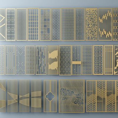 新中式屏风隔断花格