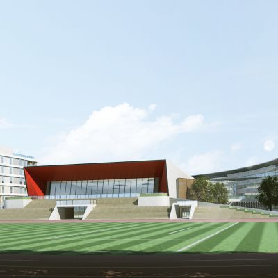 现代学校教学楼外观