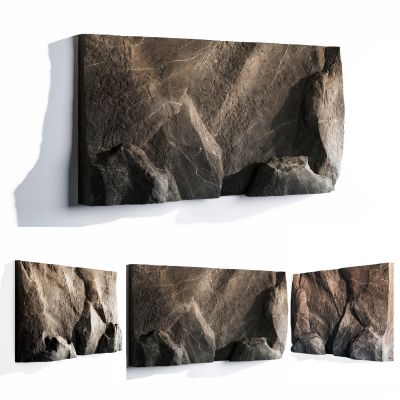 现代石头背景墙