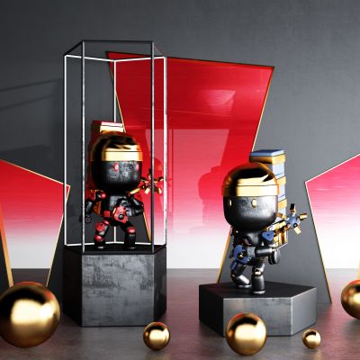 现代机器人雕塑，装饰品摆件