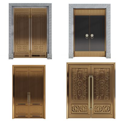 新中式入户雕花大门，雕花门单元门
