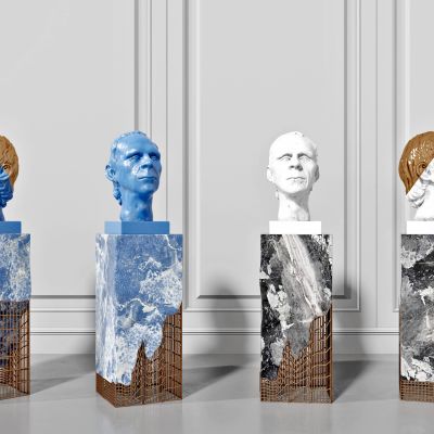 欧式人头雕塑摆件