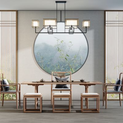 新中式实木茶桌椅