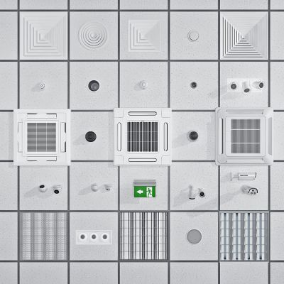 现代方形，圆形，空调出风口