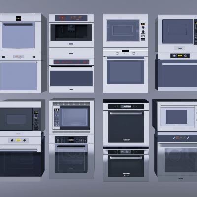 现代嵌入式烤箱，微波炉