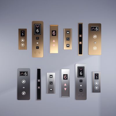 现代不锈钢电梯开关，按钮