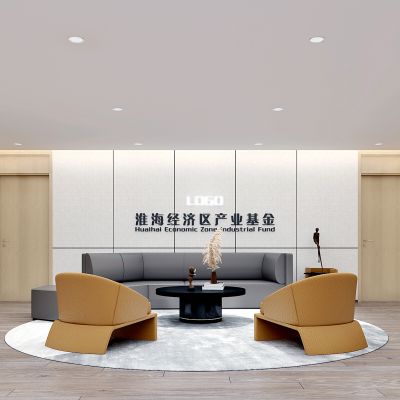 现代办公前台休息区